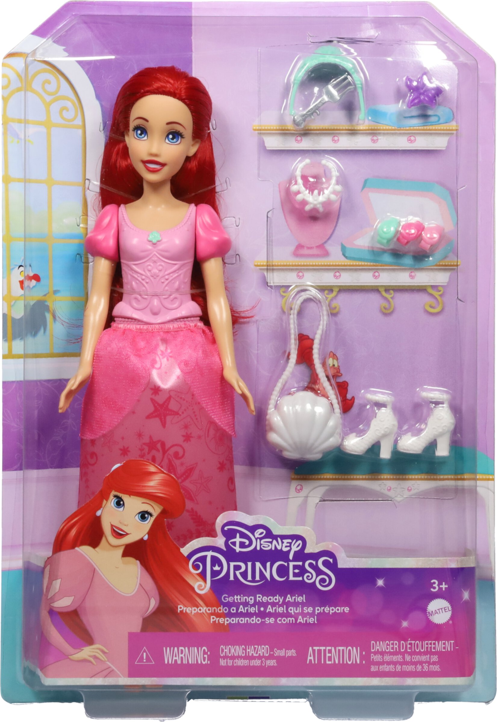 Disney Princess Ariel Doll with Shiny Clothing and Accessories, Inspired by Disney Movie Mattel