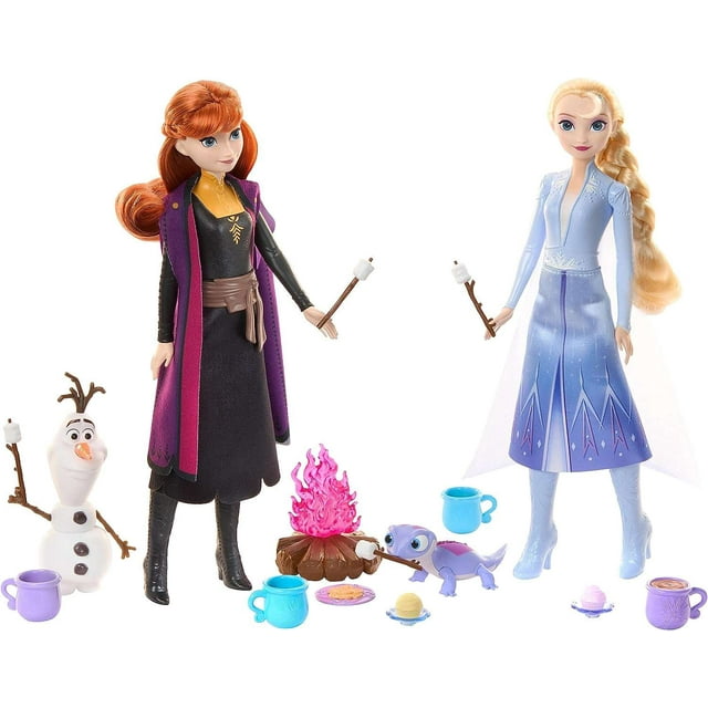 Disney Princess Frozen Forest Adventures Doll Set (Anna, Elsa, Olaf & Bruni) Mattel