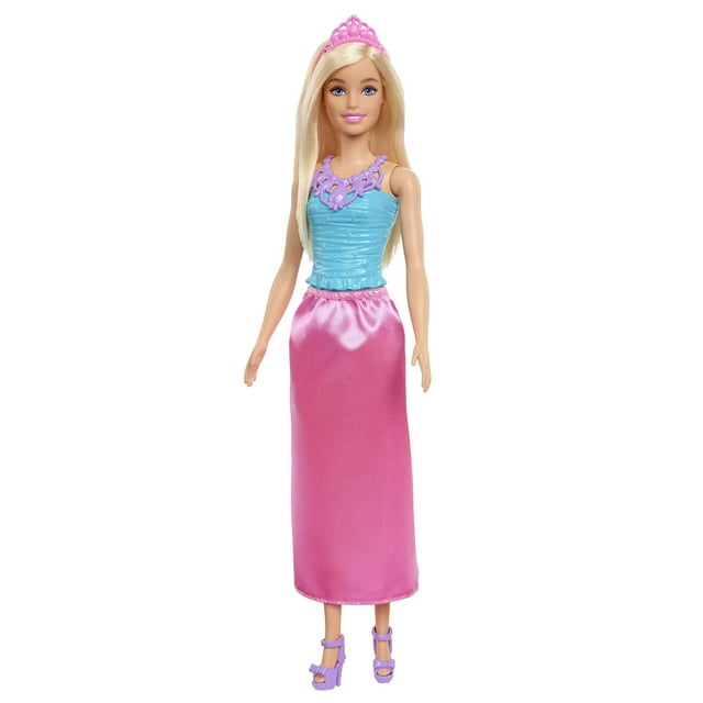 Barbie Dreamtopia Royal Fashion Doll, Blonde with Pink Skirt, Shoes and Hair Accessory Barbie