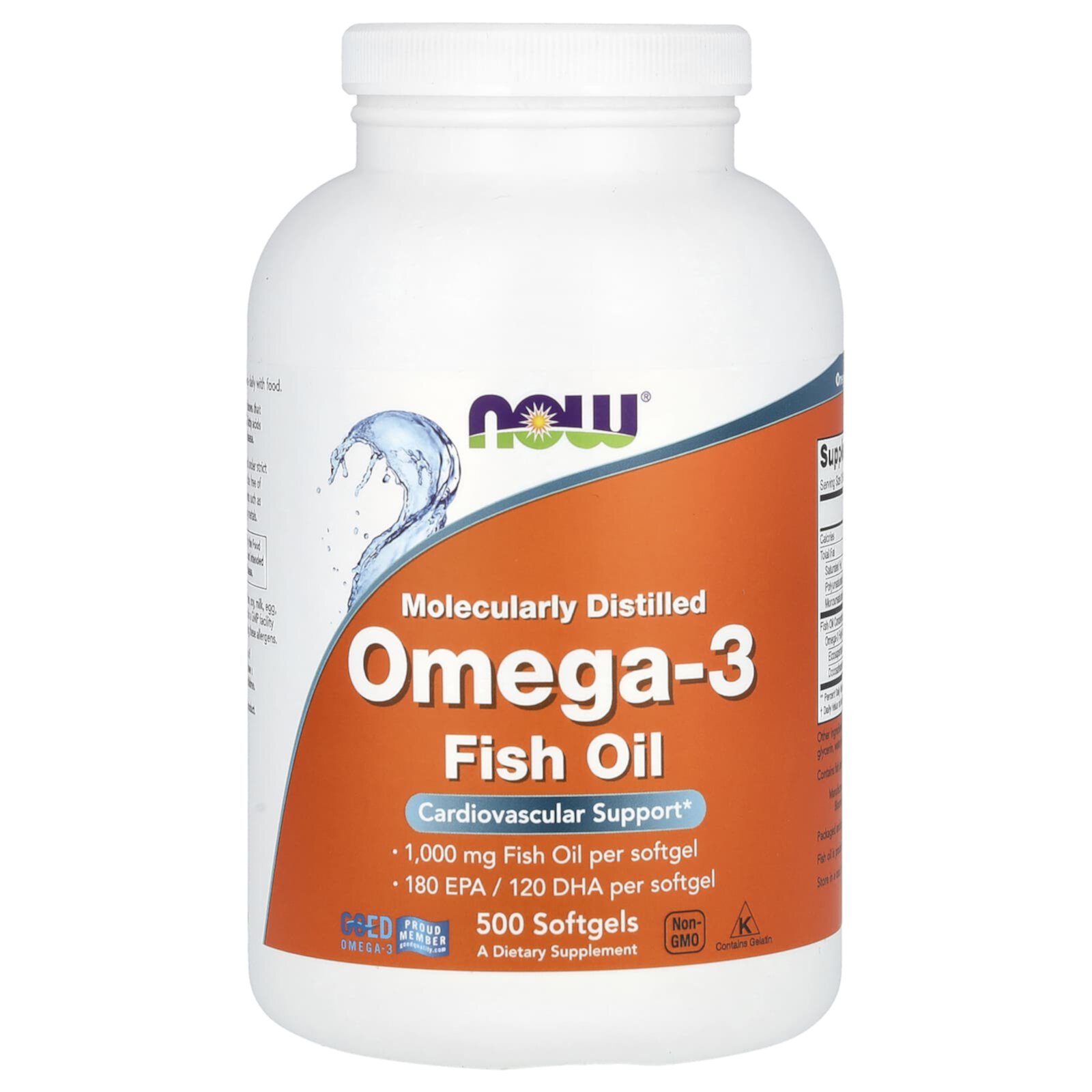 Omega-3 Fish Oil 500 капсул NOW Foods