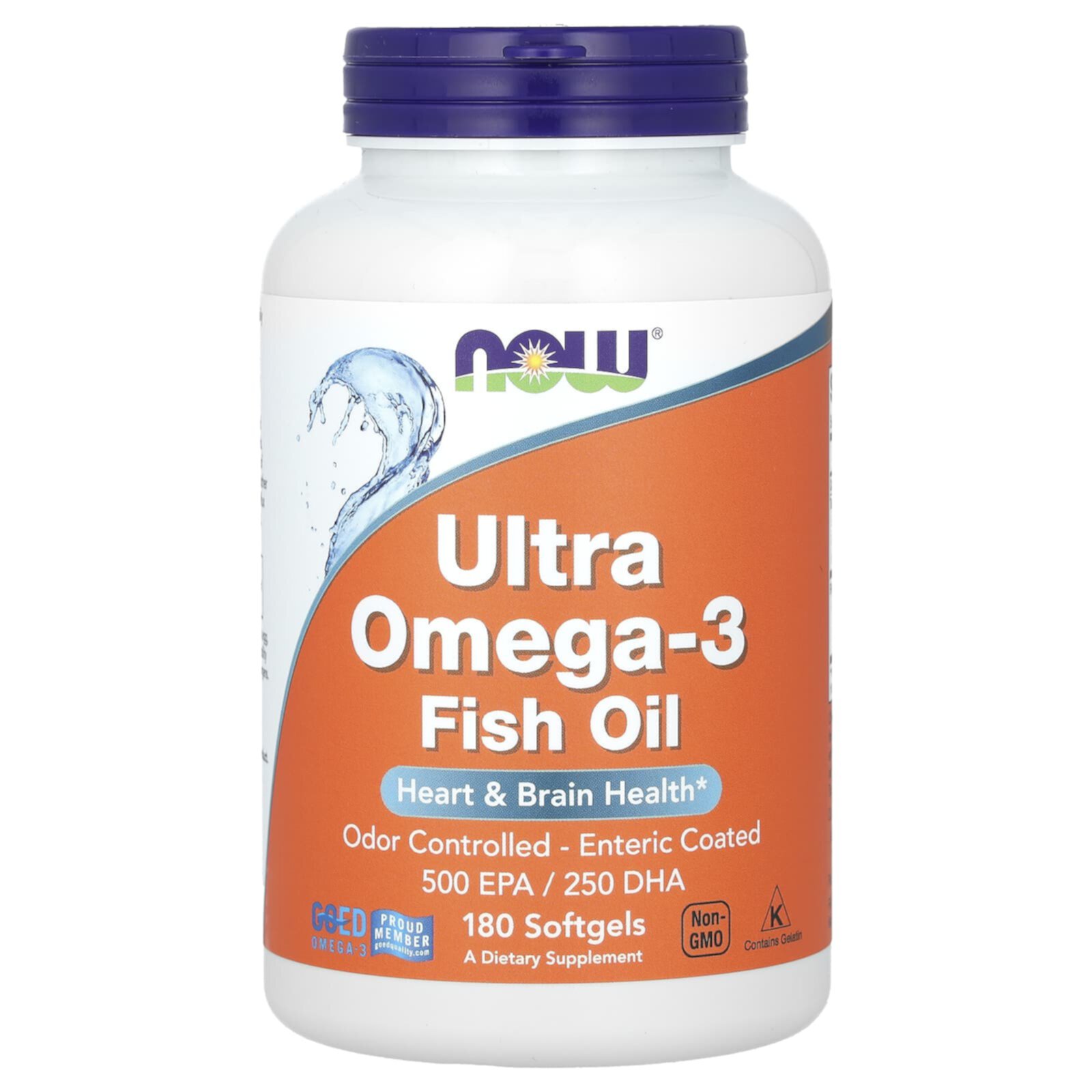 Ultra Omega-3 Fish Oil 180 капсул NOW Foods