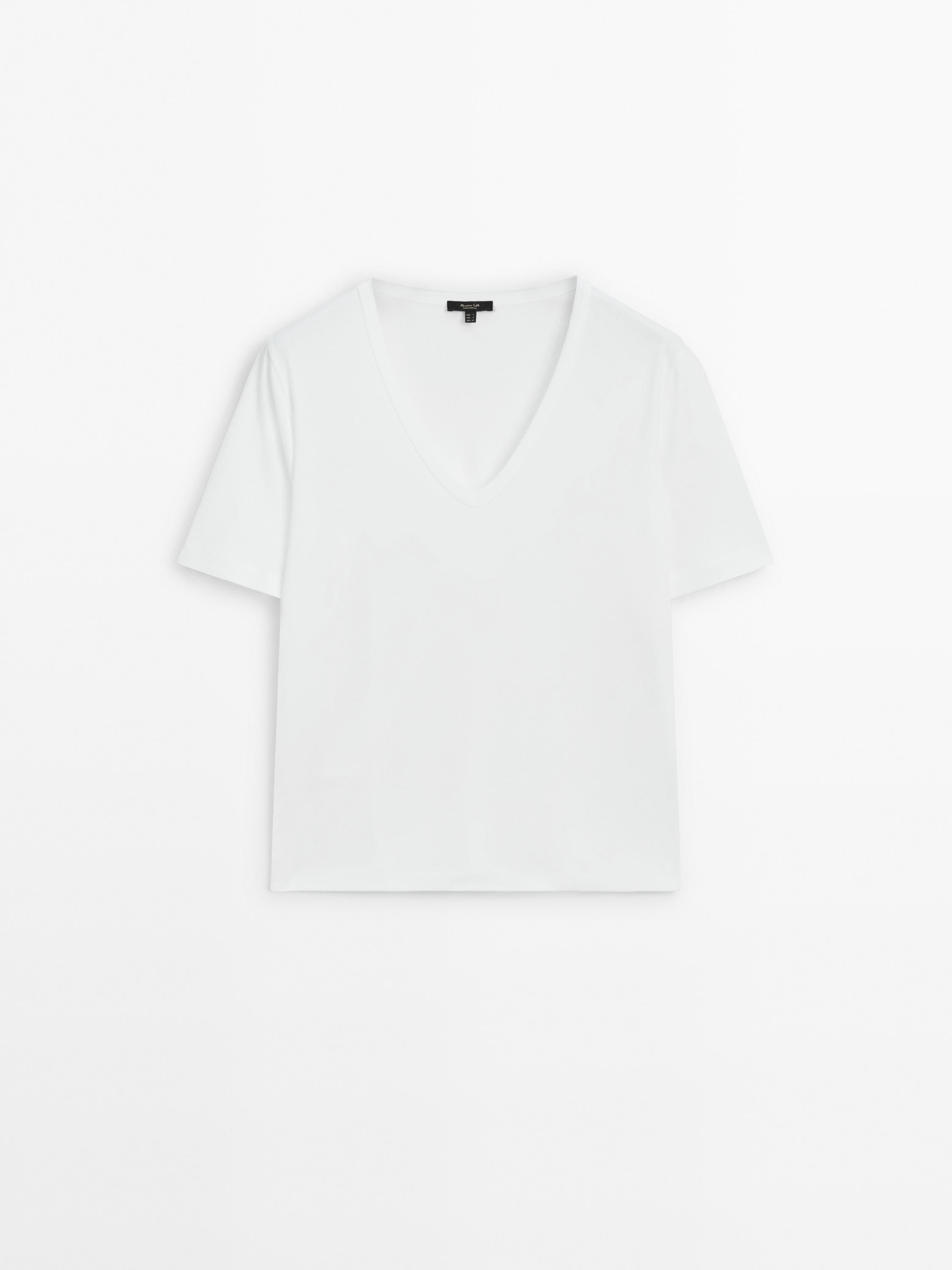 100% cotton short sleeve T-shirt Massimo Dutti