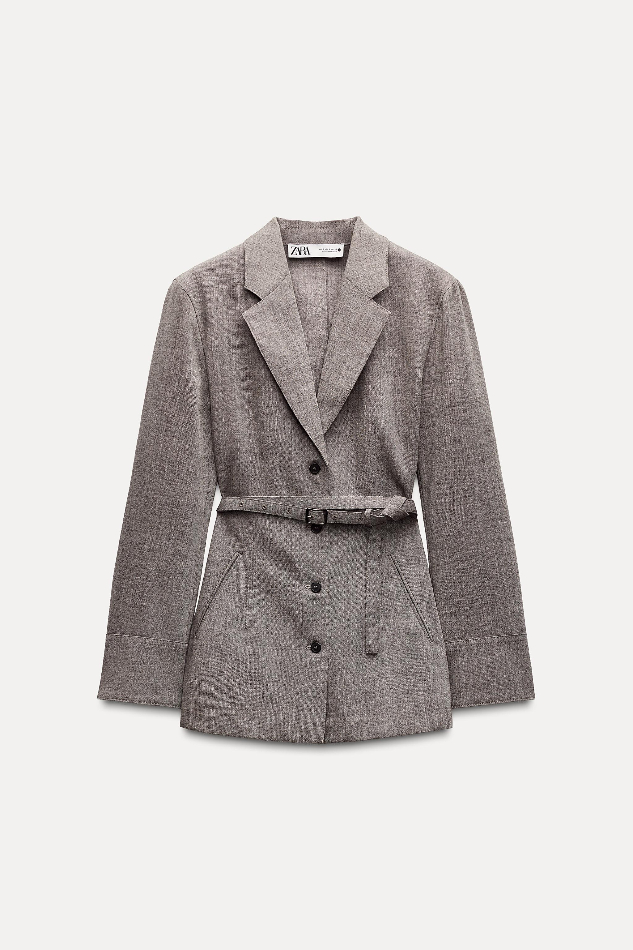 100% WOOL BELTED BLAZER ZW COLLECTION ZARA