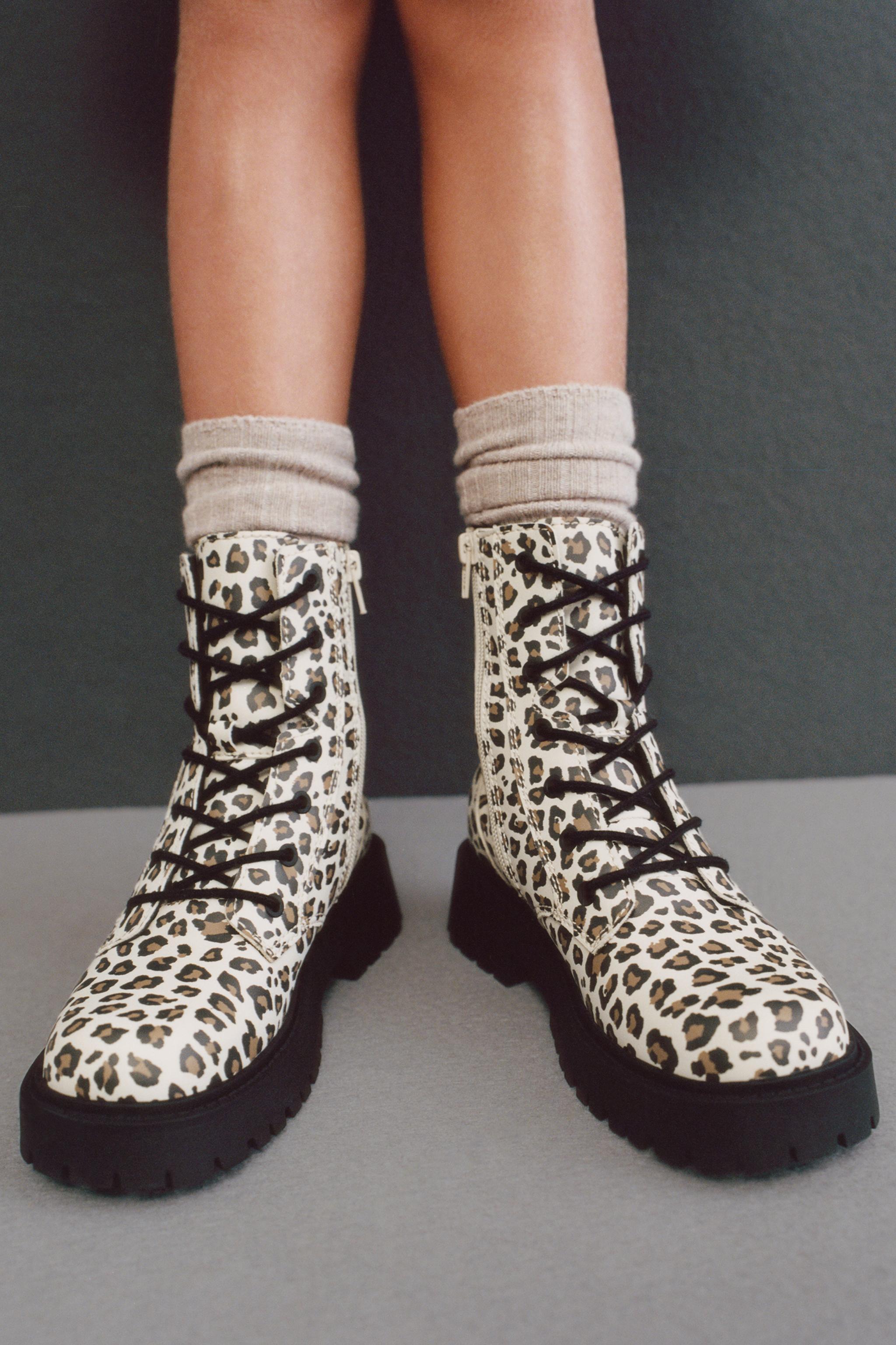 ANIMAL PRINT ANKLE BOOTS Zara