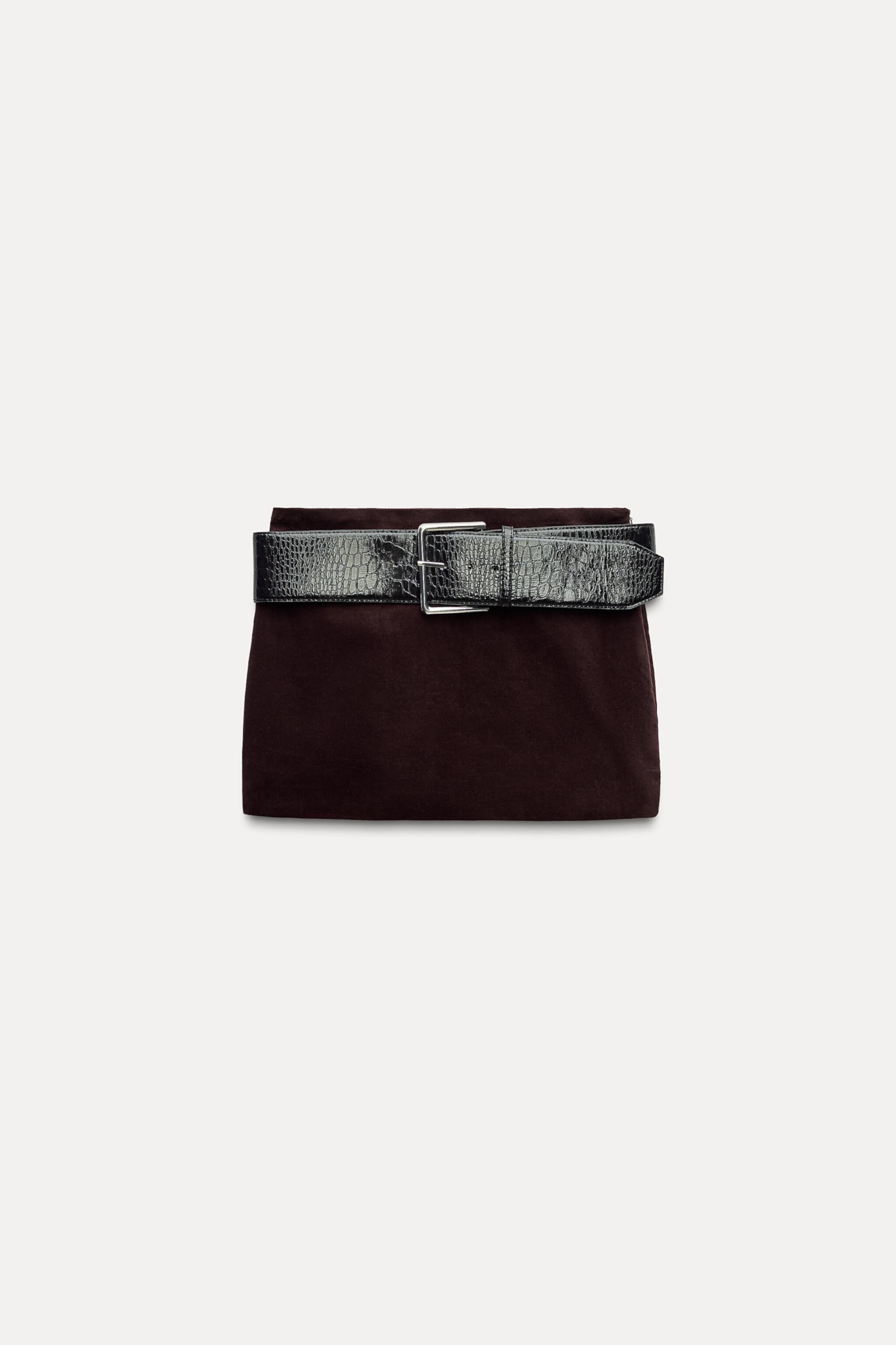 Женская Юбка мини Zara BELTED VELVET ZARA