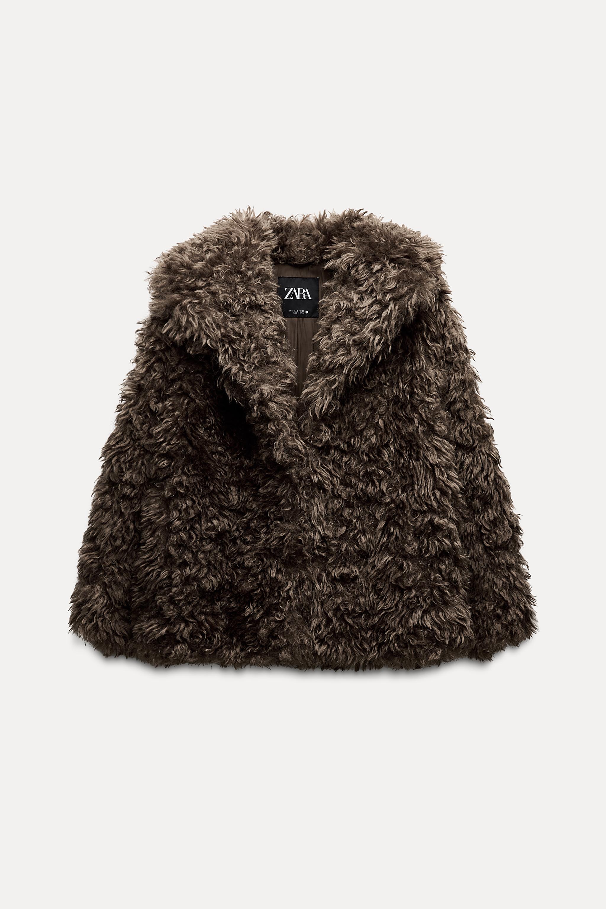 Женская Повседневная куртка Zara FAUX FUR SHORT COAT ZW COLLECTION ZARA