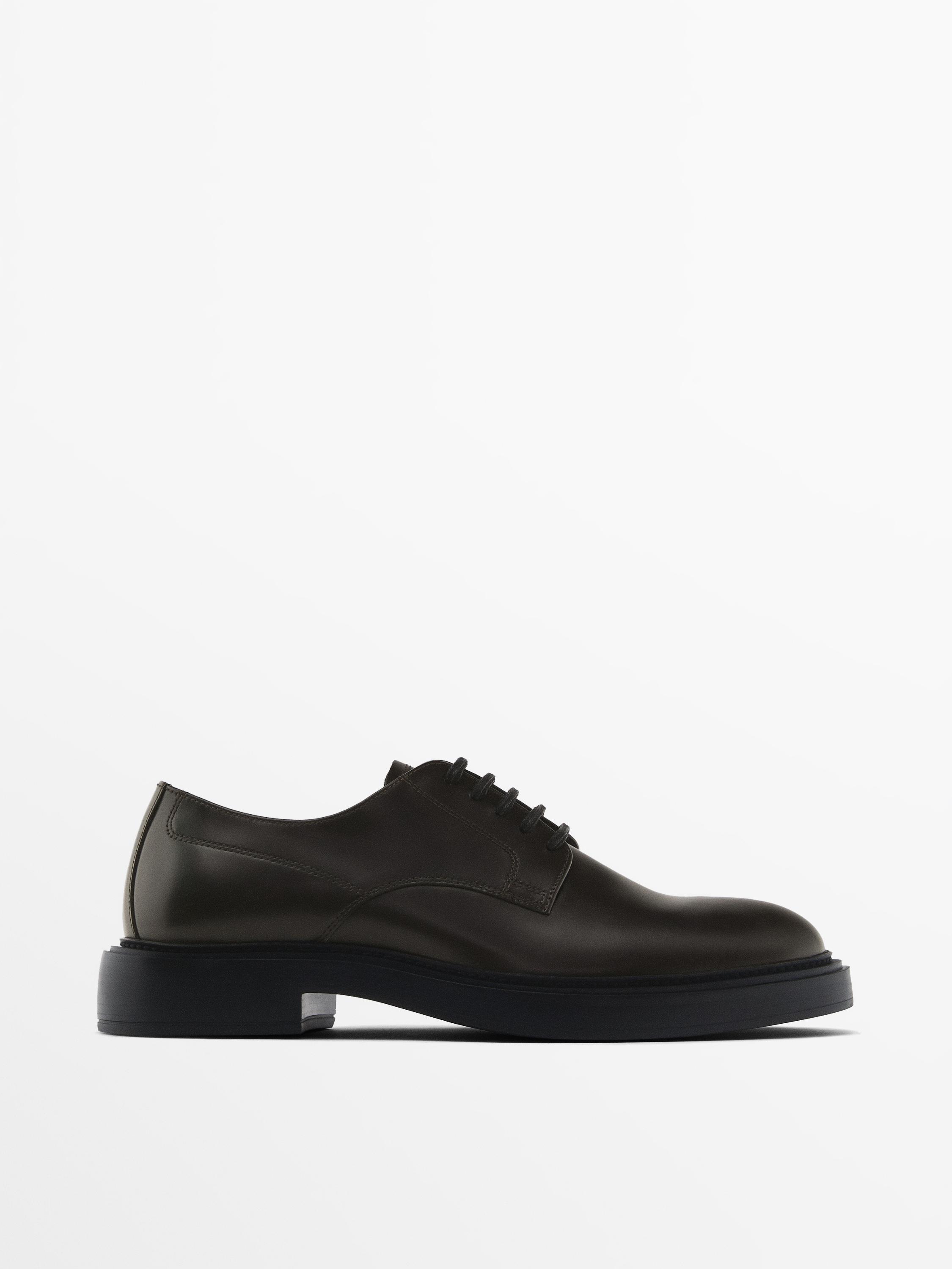 Leather derby shoes Massimo Dutti