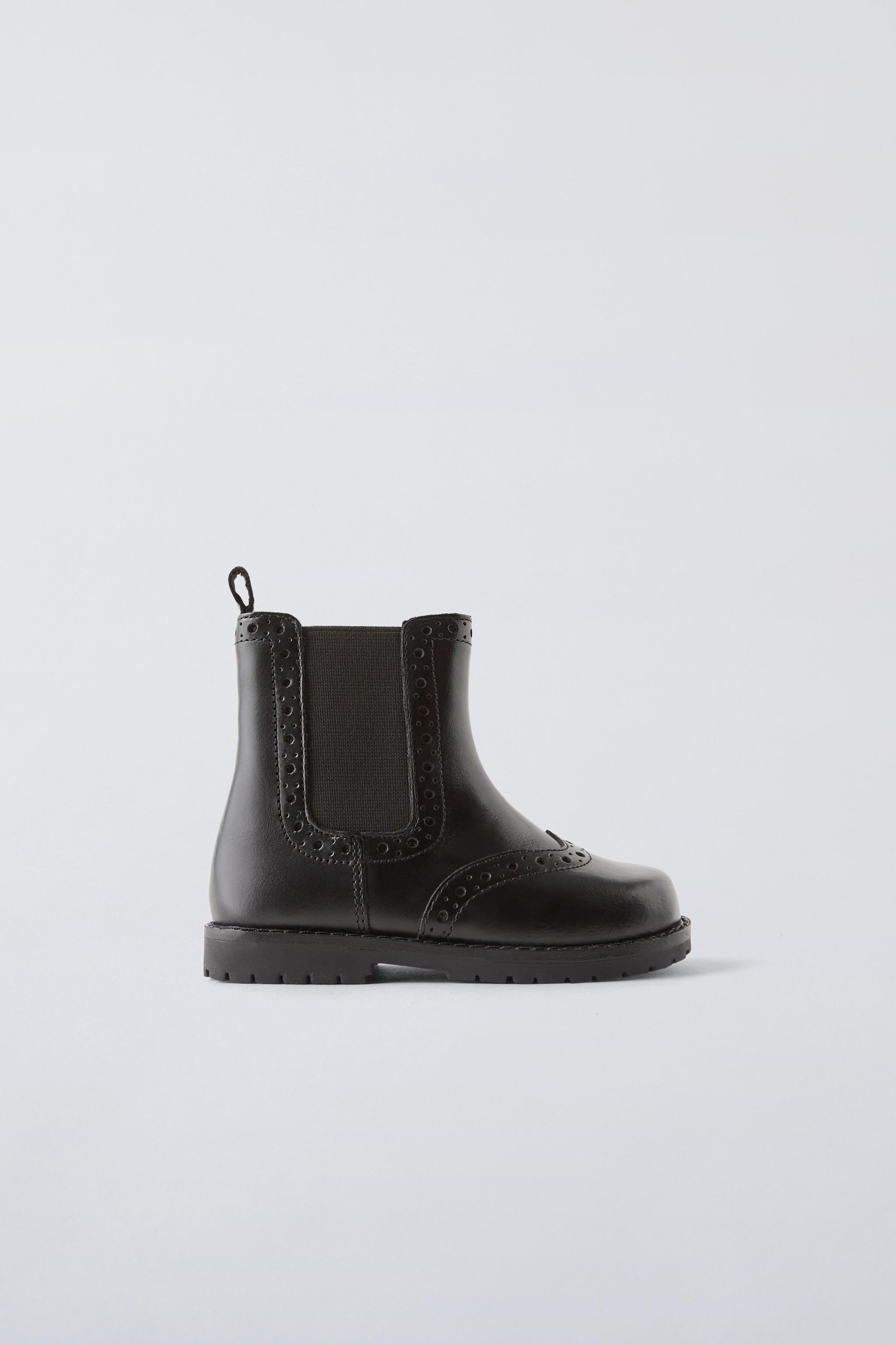 LEATHER DIE-CUT BOOTS ZARA - ZARA KIDS