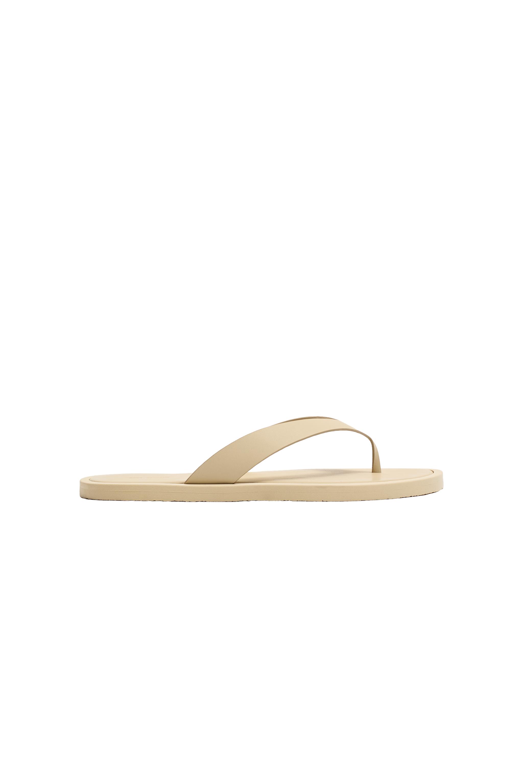  Шлепанцы и вьетнамки Zara LEATHER SANDALS ZARA