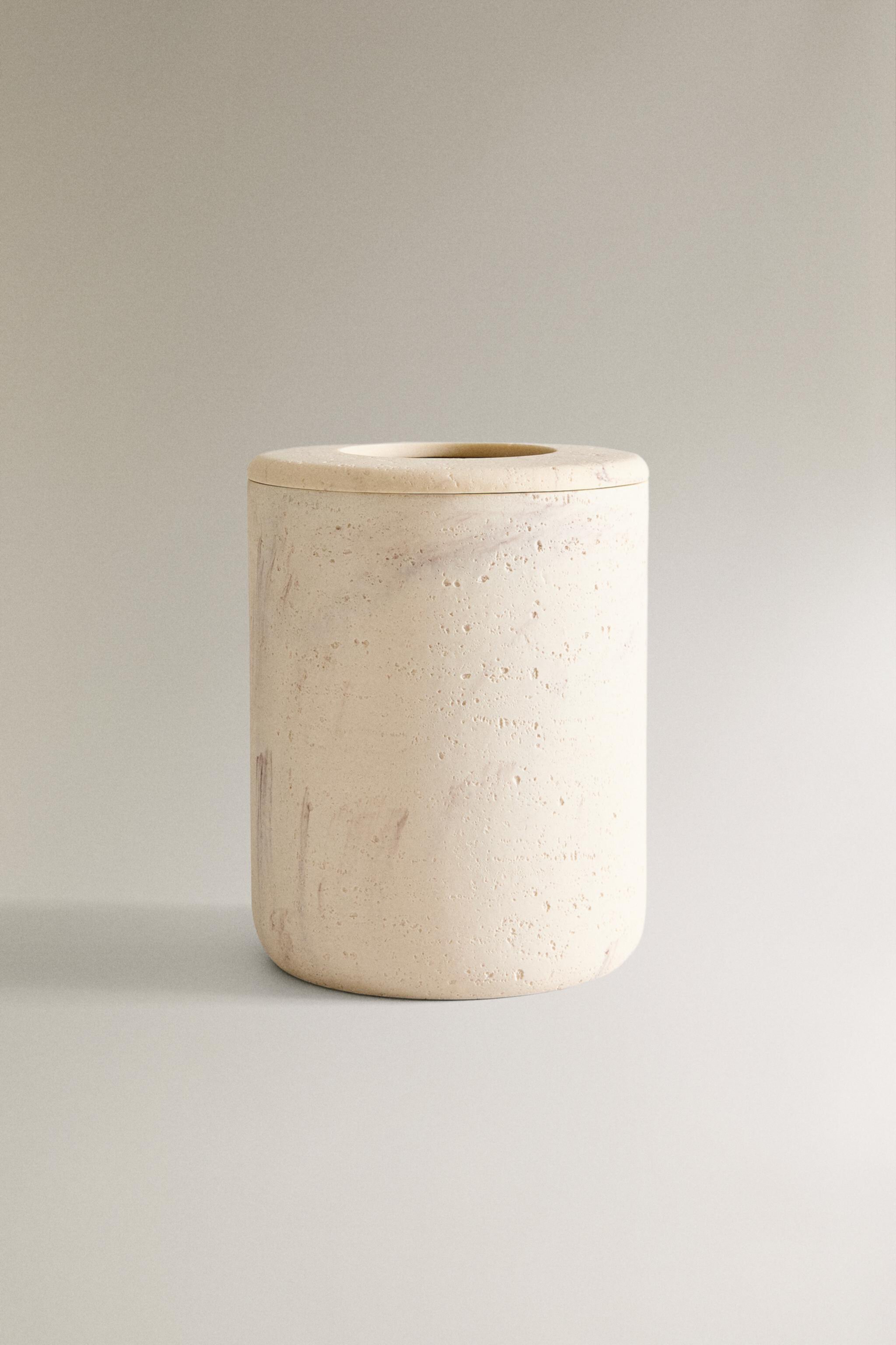 MARBLE-EFFECT BATHROOM WASTEPAPER BASKET Zara Home