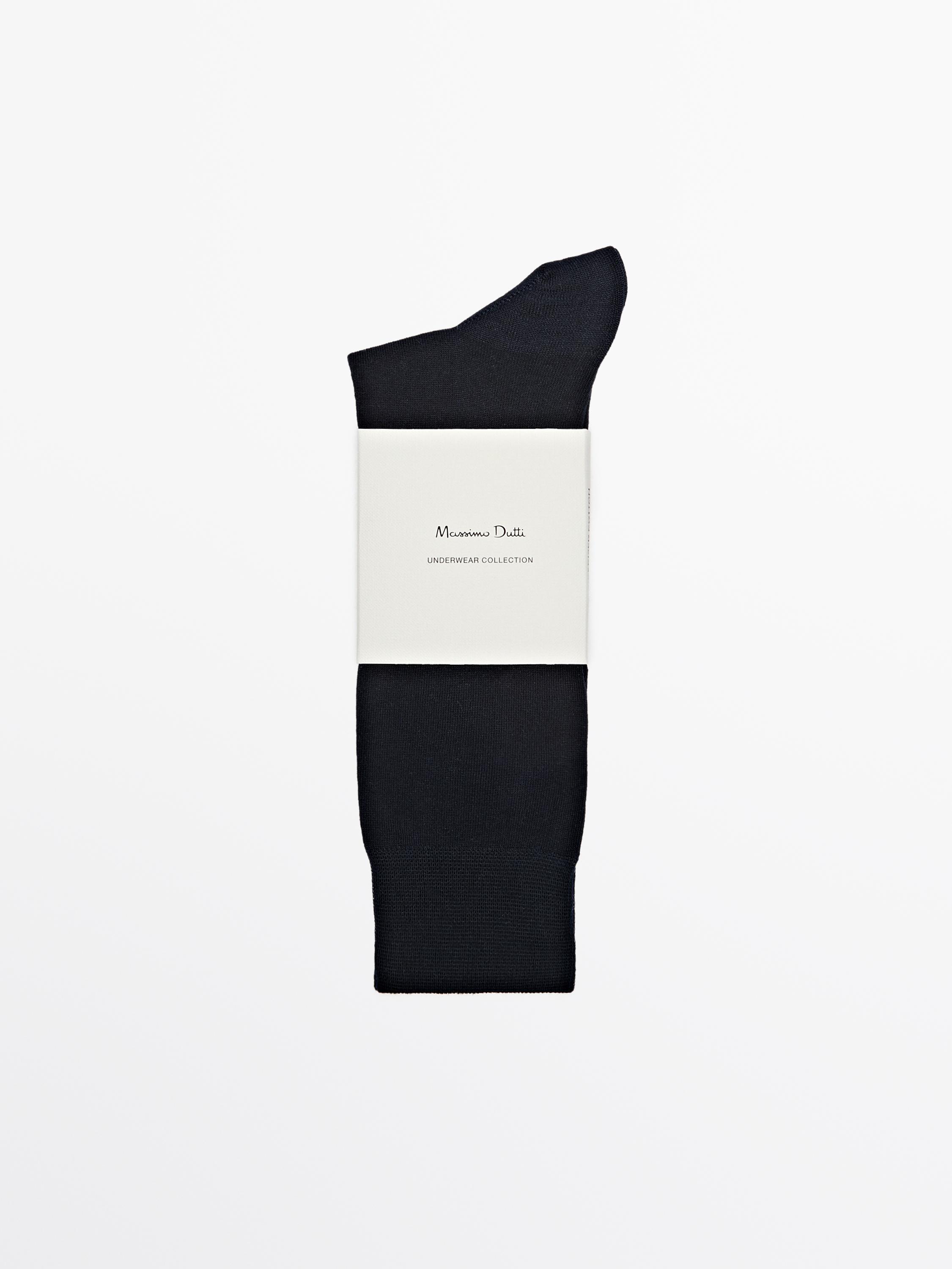 Mercerised cotton blend long socks Massimo Dutti