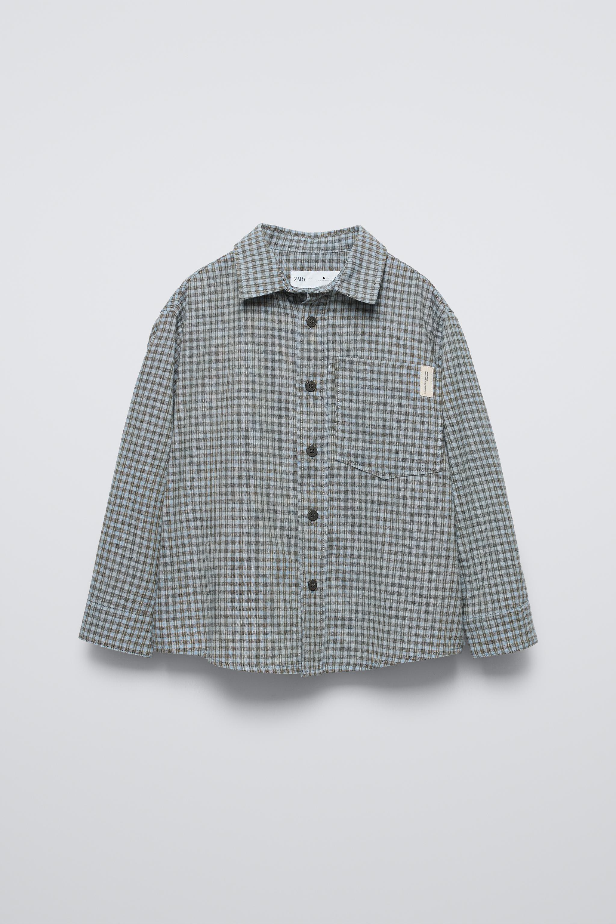  Рубашка ZARA PLAID POCKET ZARA