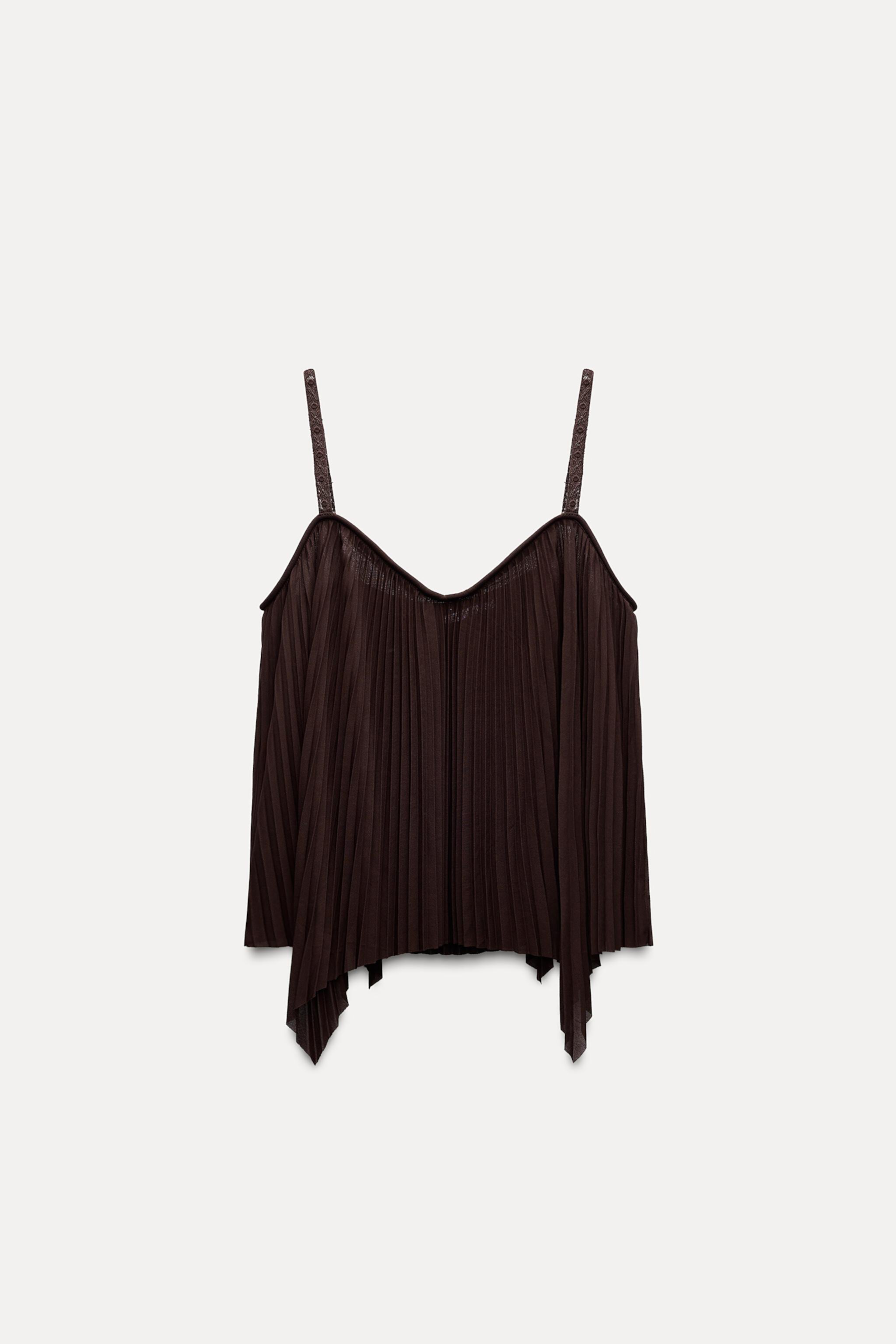 Женский Топы на бретелях ZARA PLEATED STRAPPY TOP ZARA