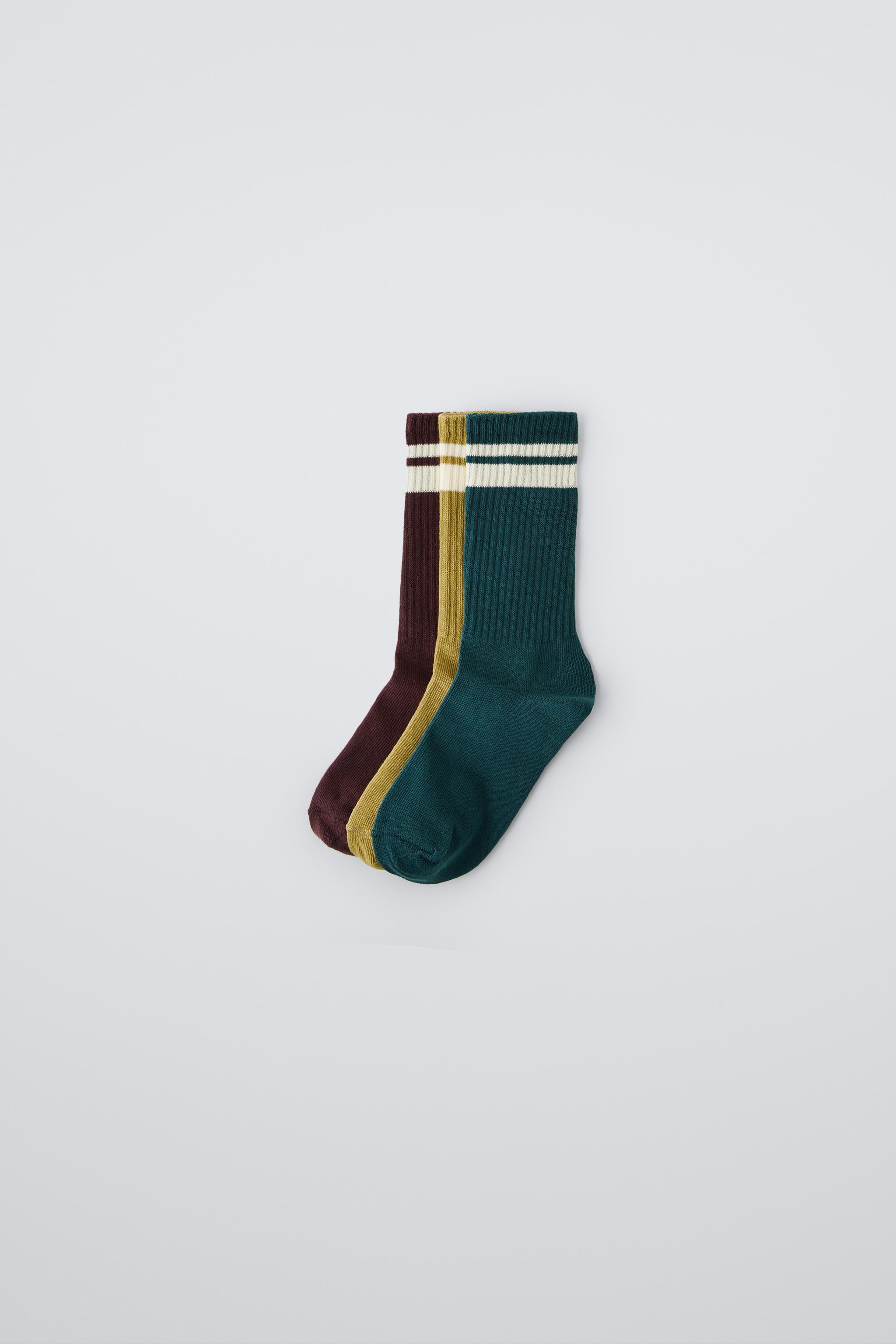 THREE-PACK OF STRIPED SOCKS ZARA - ZARA KIDS