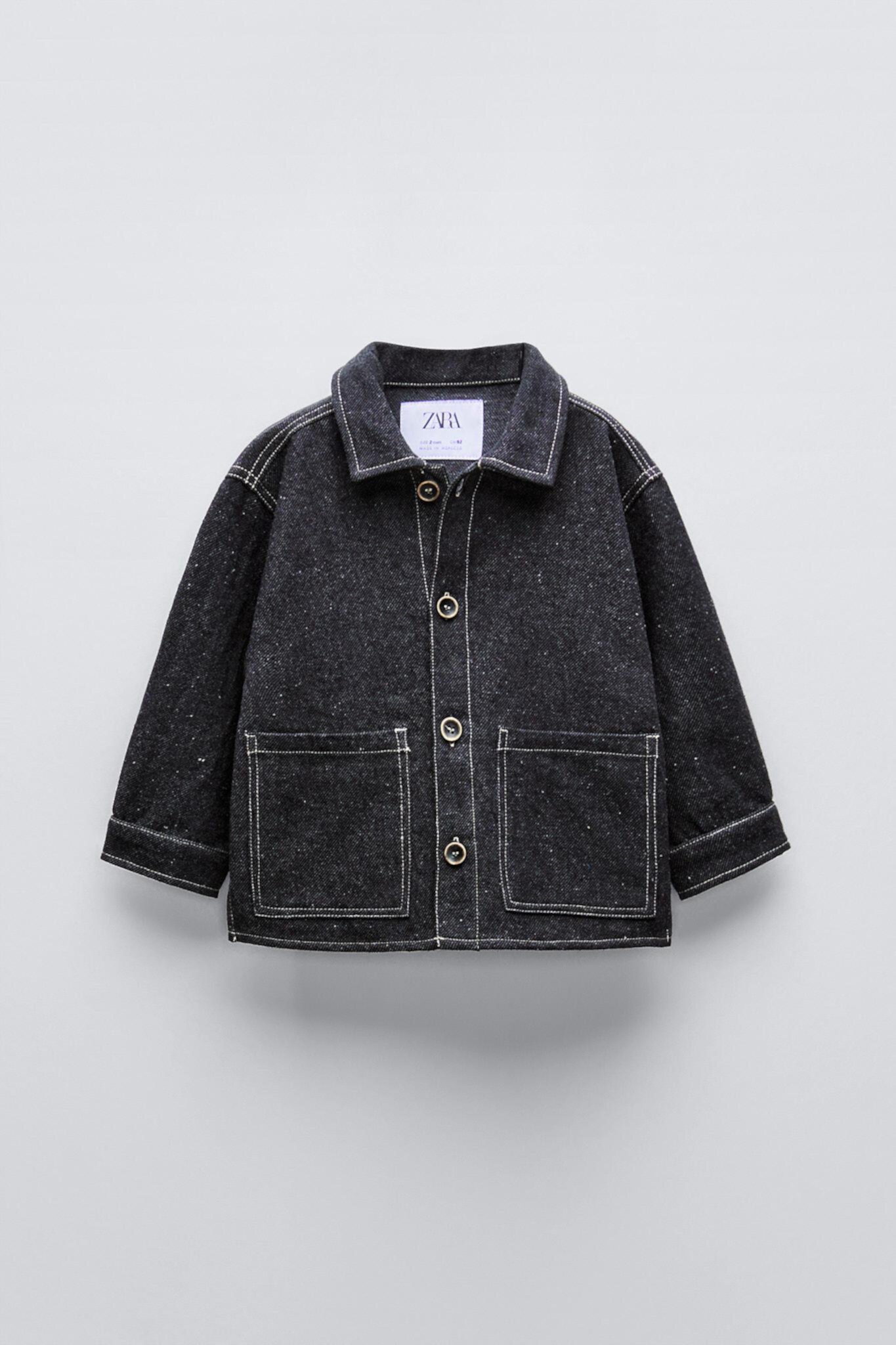  Ветровка Zara TOPSTITCHED TWILL OVERSHIRT ZARA - ZARA KIDS