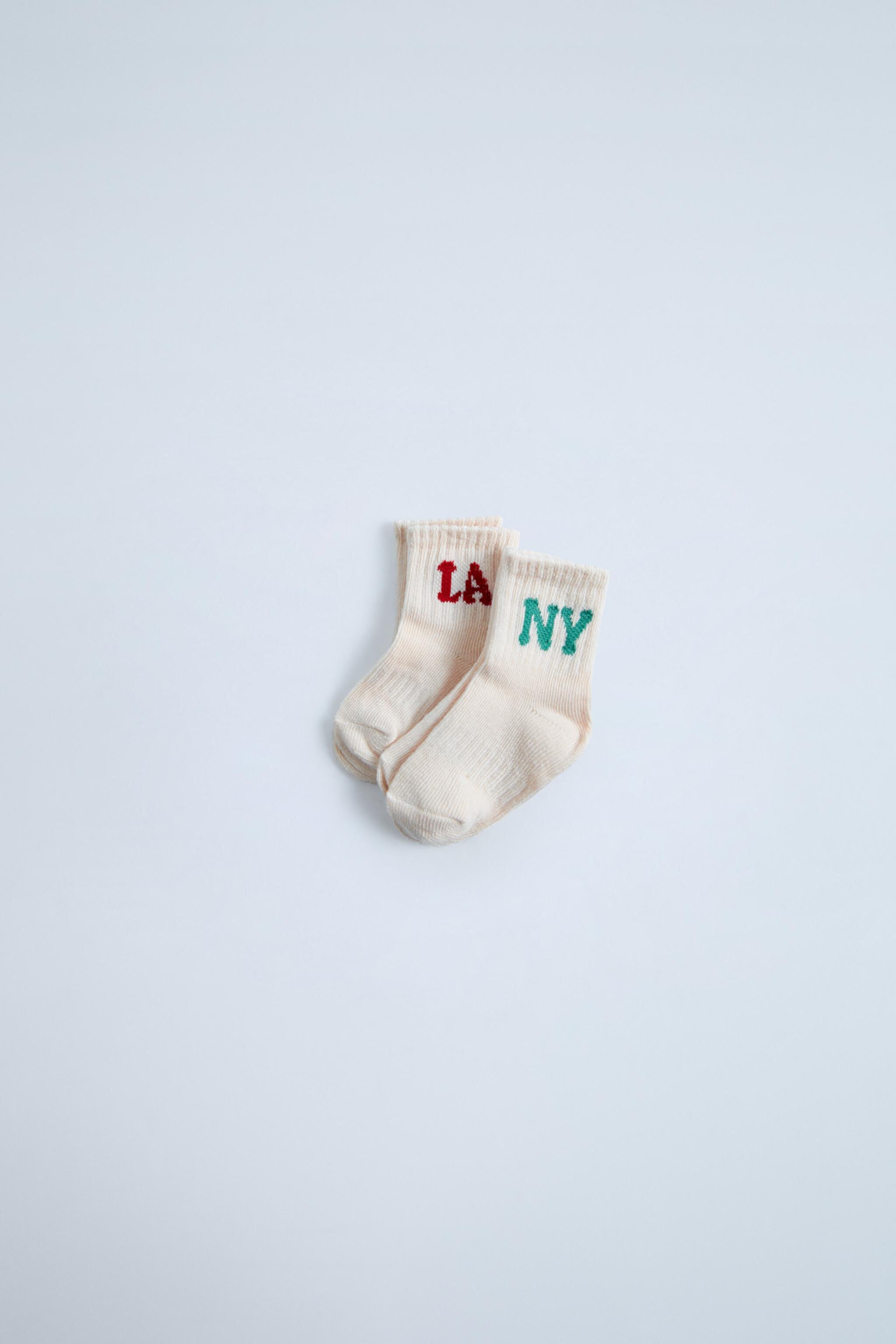 TWO-PACK OF TEXT SOCKS ZARA - ZARA KIDS