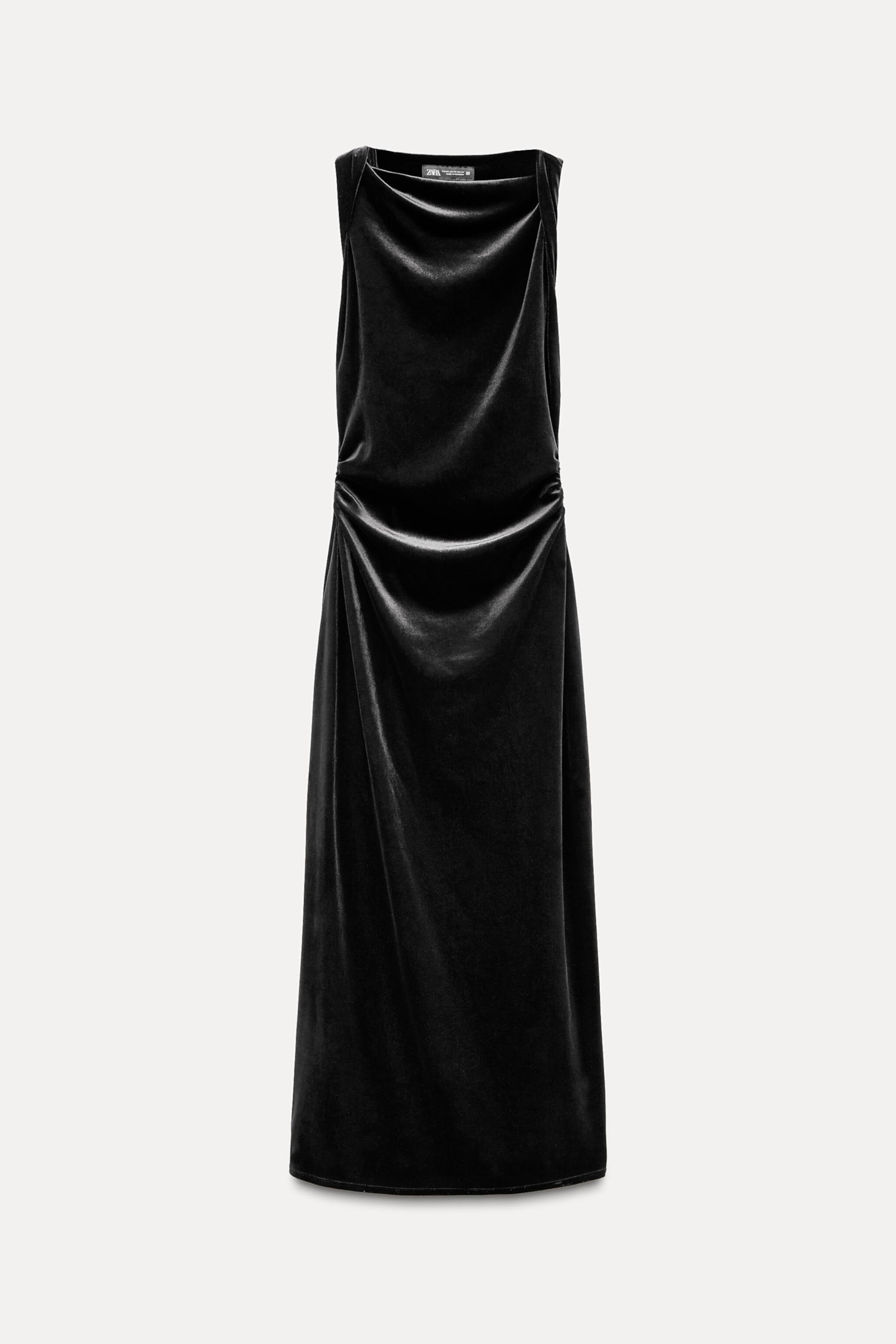 VELVET MIDI DRESS ZARA