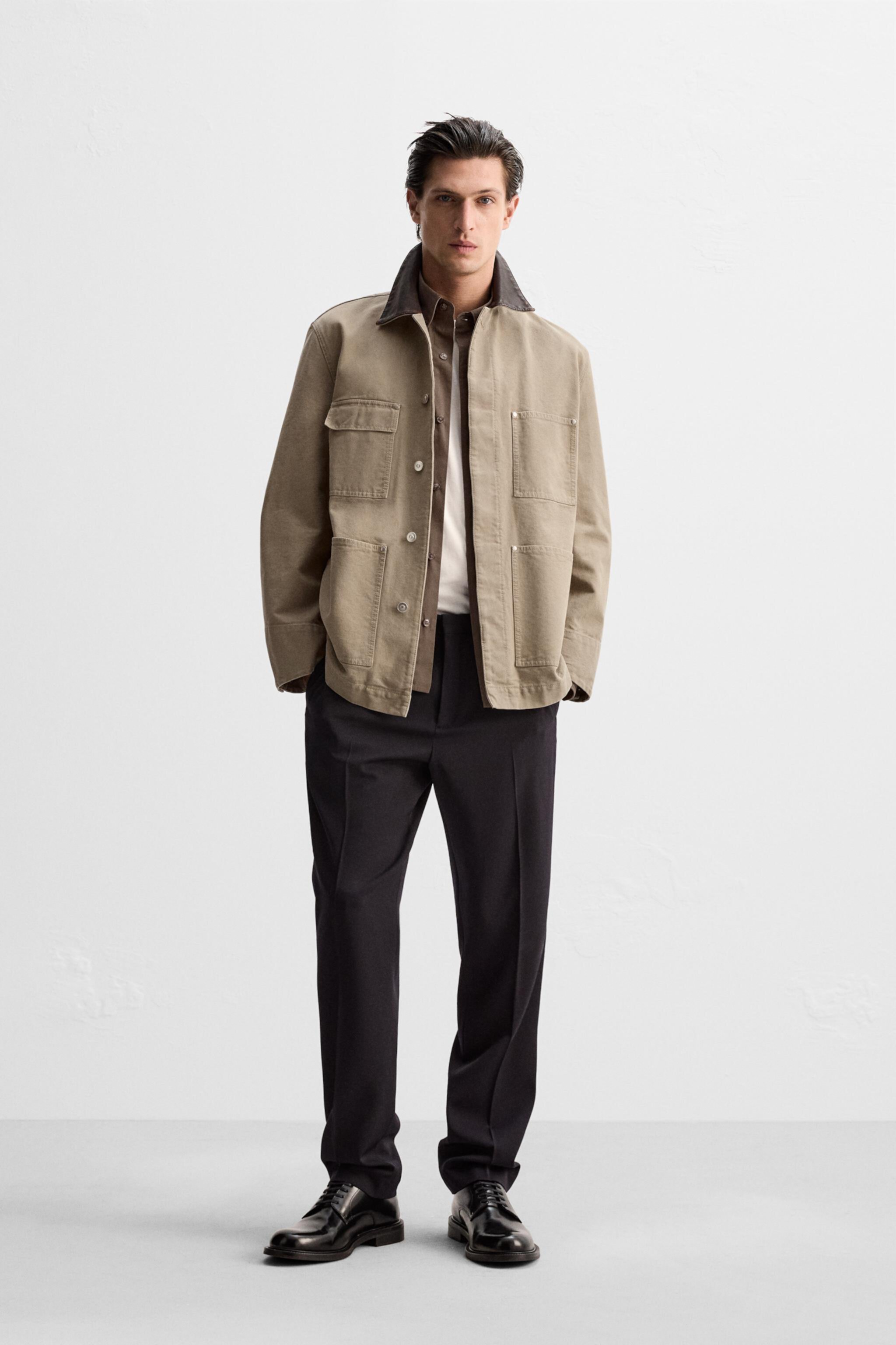 Мужская Повседневная куртка ZARA WASHED CANVAS JACKET ZARA