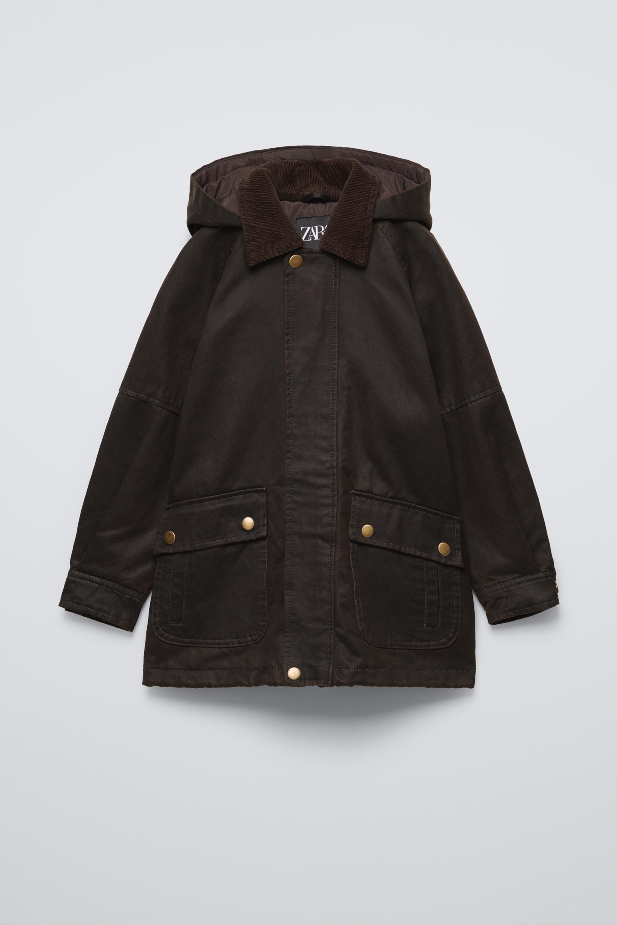 WAXED JACKET WITH REMOVABLE HOOD ZARA - ZARA KIDS