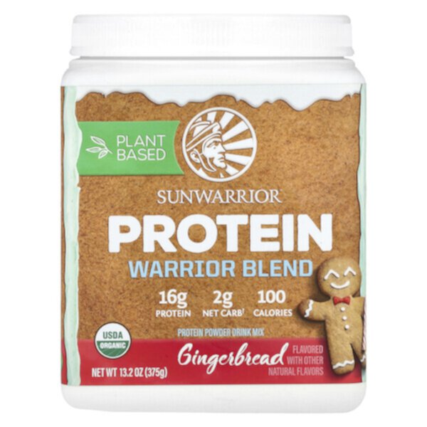 Protein Warrior Blend, Gingerbread , 13.2 oz (Унции) (375 g) Sunwarrior