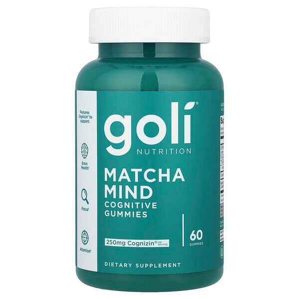 Matcha Mind Cognitive Gummies (Жевательные конфеты), 60 Gummies Goli Nutrition