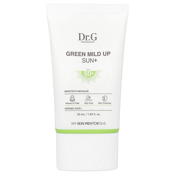 Green Mild Up Sun+, SPF 50+ PA ++++, 1.69 fl oz (Жидкие унции) (50 ml) Dr. G