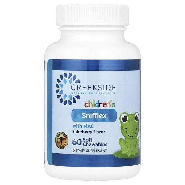 Children's Snifflex with NAC, Elderberry , 60 Soft Chewables (Жевательные таблетки) Creekside Natural Therapeutics