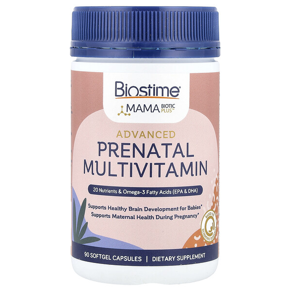 MamaBiotic PLUS™, Advanced Prenatal Multivitamin, 90 Softgel Capsules (Капсулы) Biostime