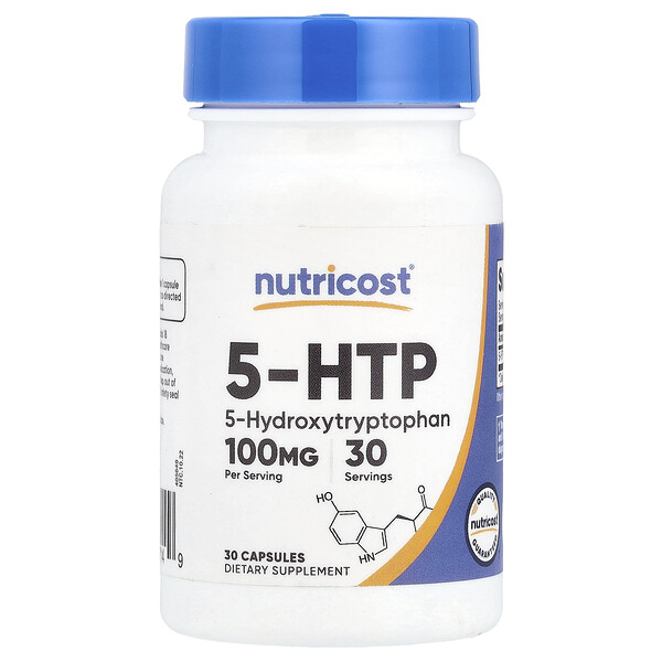 5-HTP, 100 mg, 30 Capsules (Капсулы) Nutricost