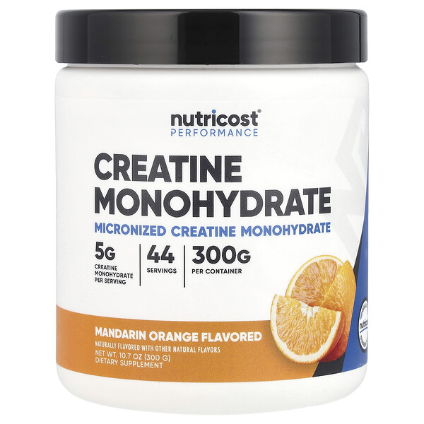 Performance, Creatine Monohydrate, Mandarin Orange, 10.7 oz (Унции) (300 g) Nutricost