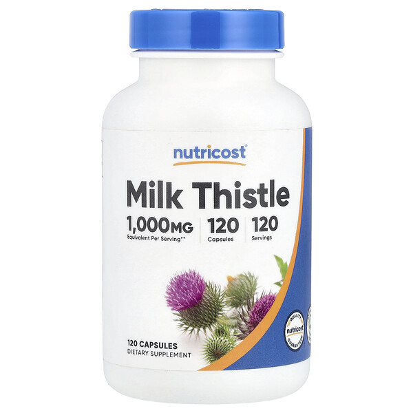 Milk Thistle, 1,000 mg, 120 Capsules (Капсулы) Nutricost