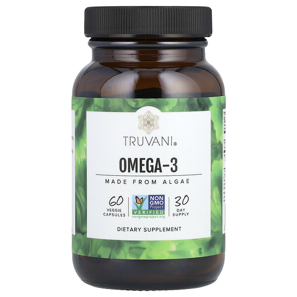 Omega-3, 60 Veggie Capsules (Капсулы на растительной основе) Truvani