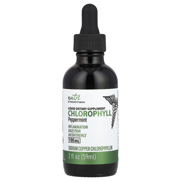 Chlorophyll, Peppermint, 100 mg , 2 fl oz (Жидкие унции) (59 ml) Nature's Fusions