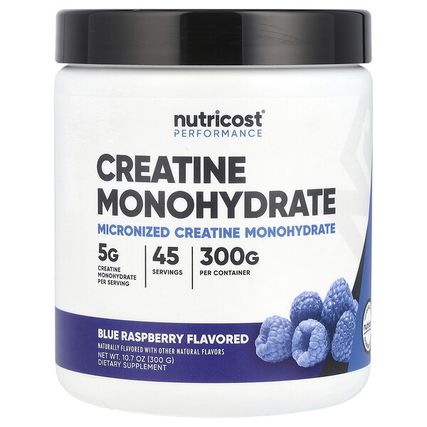 Performance, Creatine Monohydrate, Blue Raspberry, 10.7 oz (Унции) (300 g) Nutricost