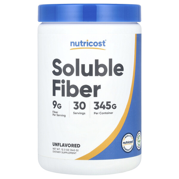 Soluble Fiber, Unflavored (Без вкуса), 12.3 oz (Унции) (345 g) Nutricost