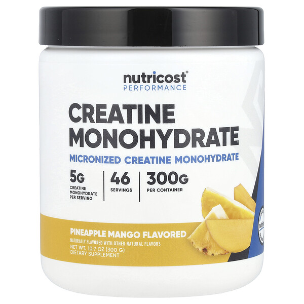 Creatine Monohydrate, Pineapple Mango , 10.7 oz (Унции) (300 g) Nutricost