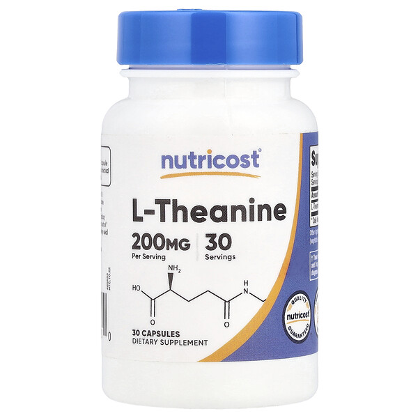 L-Theanine, 200 mg, 30 Capsules (Капсулы) Nutricost