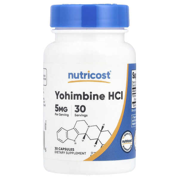 Yohimbine HCI, 5 mg, 30 Capsules (Капсулы) Nutricost