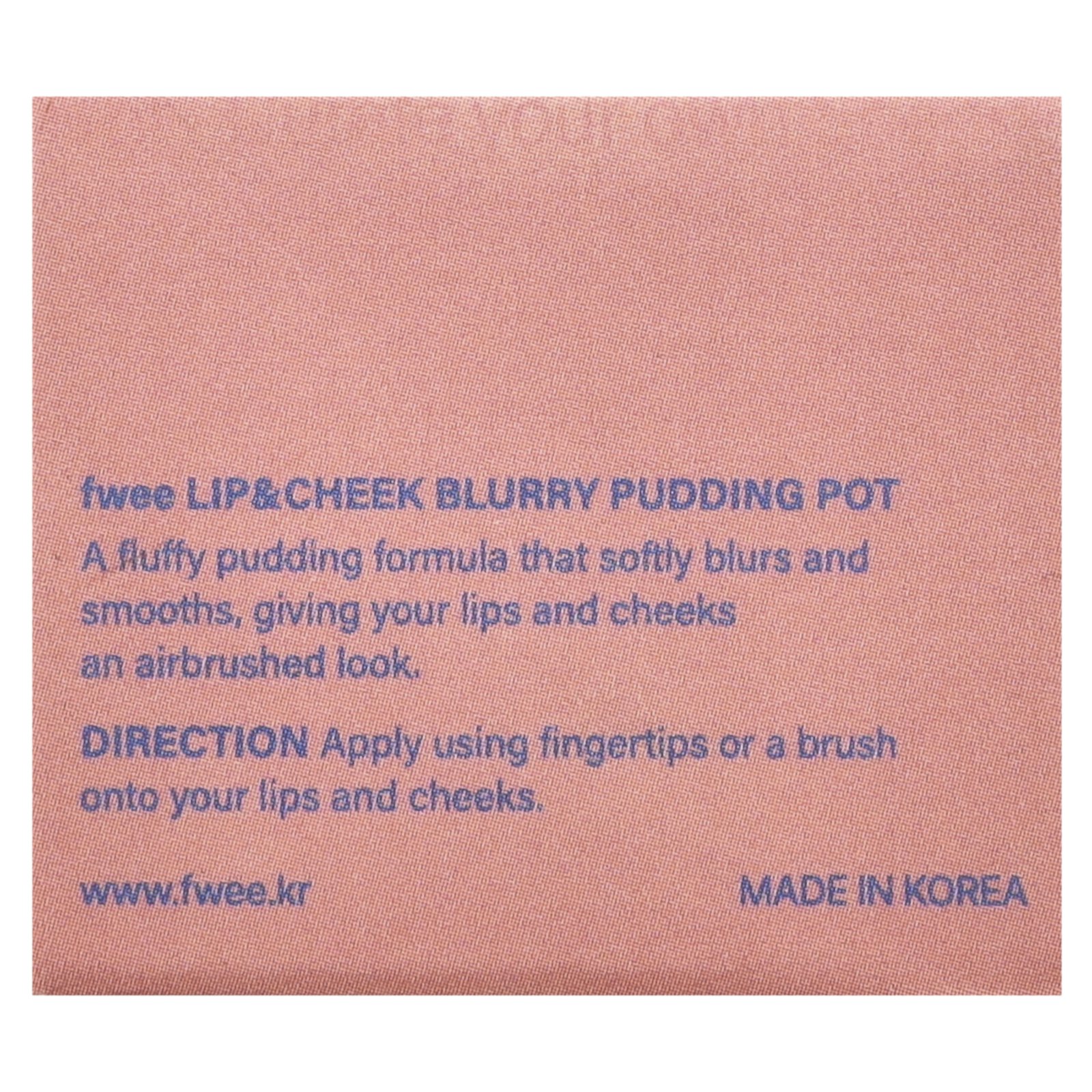 Lip & Cheek Blurry Pudding Pot, ND01 OH!, 0.17 oz (5 g) Fwee