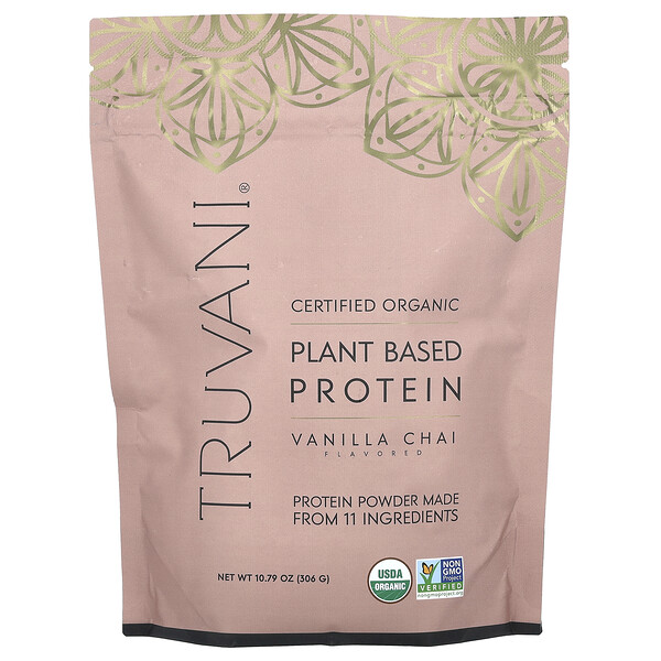 Plant Based Protein, Vanilla Chai, 10.79 oz (Унции) (306 g) Truvani