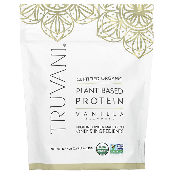 Plant Based Protein, Vanilla, 0.65 lbs (297 g) Truvani