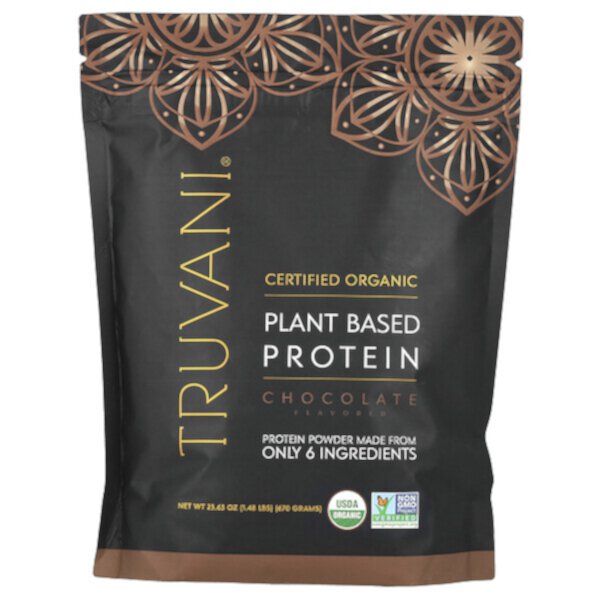 Plant Based Protein, Chocolate, 1.48 lbs (670 g) Truvani