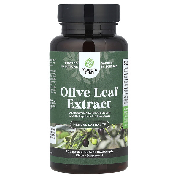 Olive Leaf Extract, 30 Capsules (Капсулы) Nature's Craft