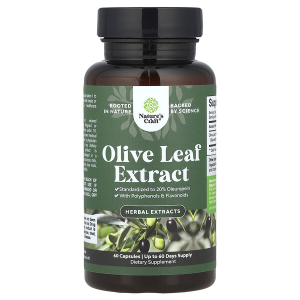 Olive Leaf Extract, 60 Capsules (Капсулы) Nature's Craft