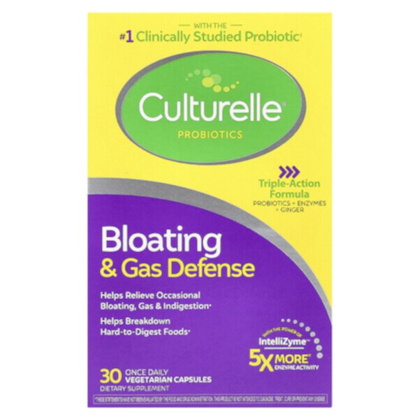 Probiotics, Bloating & Gas Defense, 30 Vegetarian Capsules (Вегетарианские капсулы) Culturelle