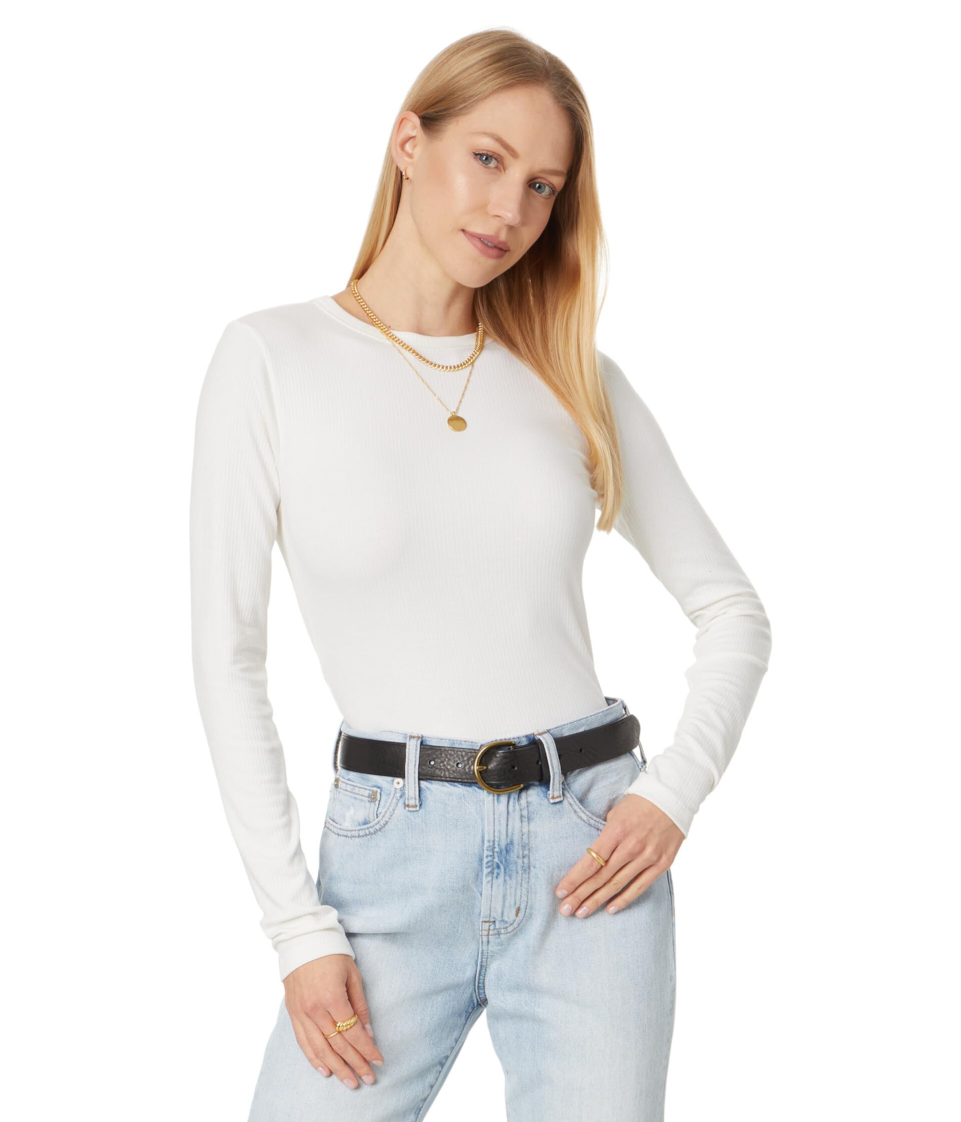 Женская Футболка Madewell Modal Rib Long Sleeve Crew Neck Madewell