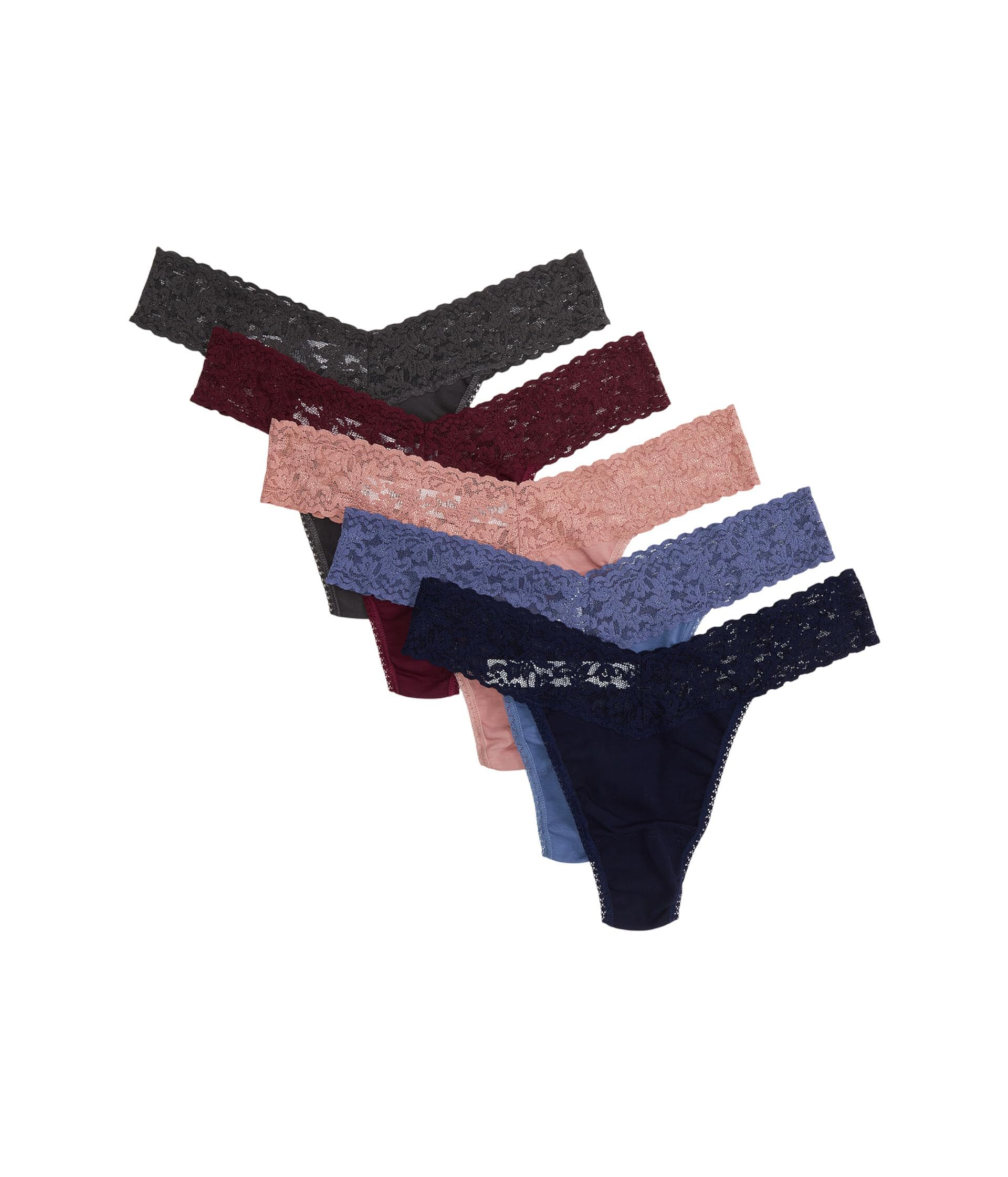 Женские Трусы Hanky Panky Supima® Cotton Original Rise Thong 5 Pack Hanky Panky