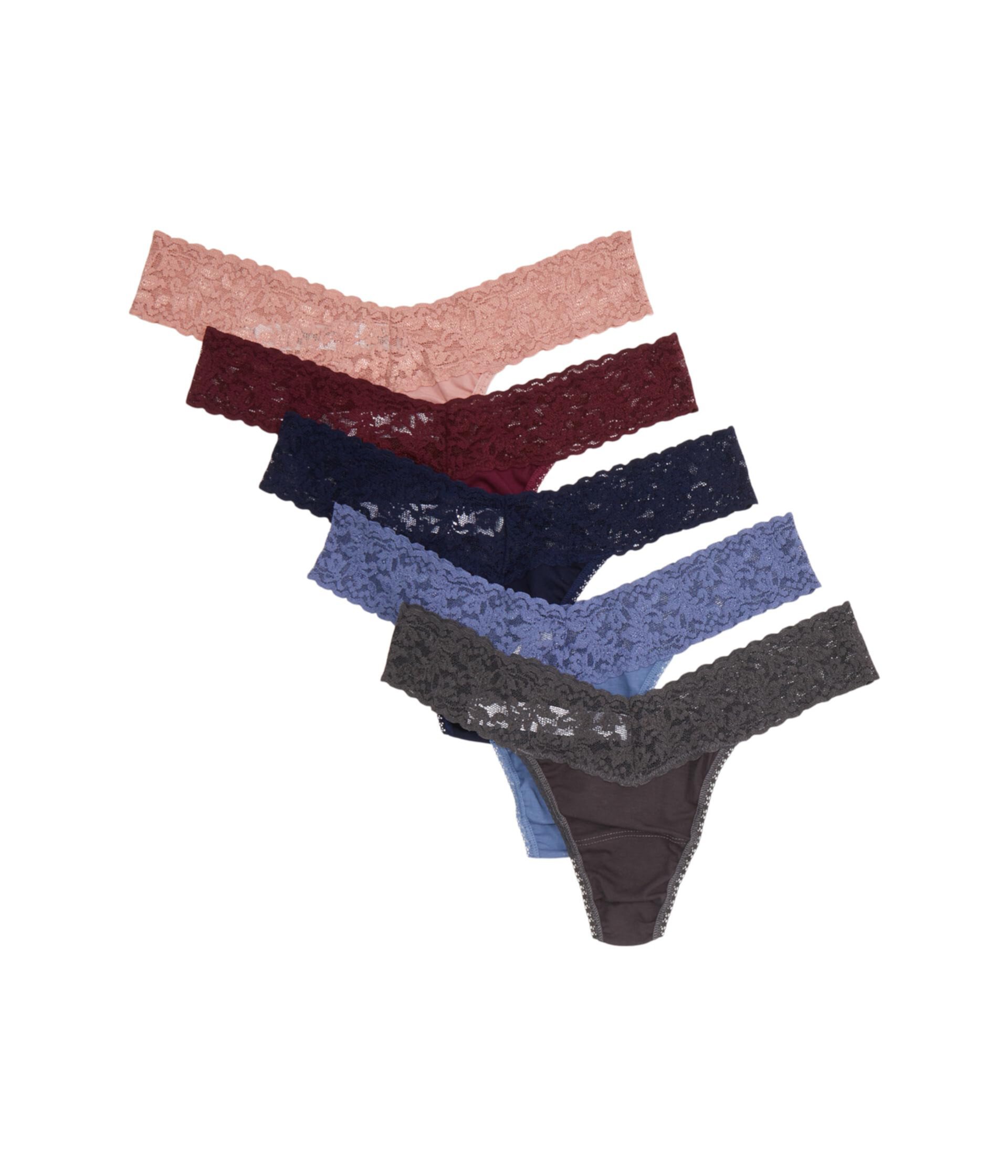 Женские Трусы Hanky Panky Supima® Cotton Low Rise Thong 5 Pack Hanky Panky