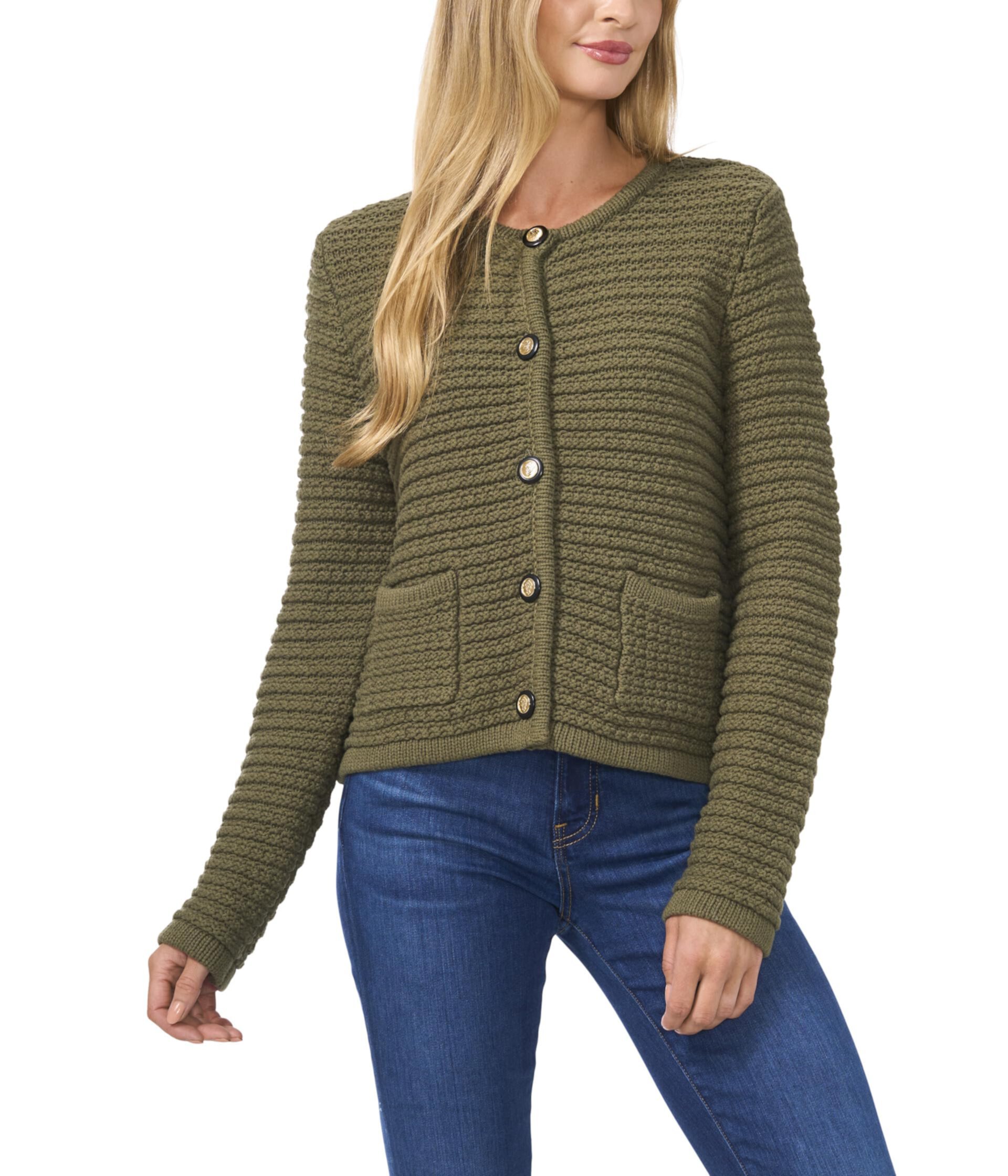 Cardigan Sweater with Front Pockets CeCe