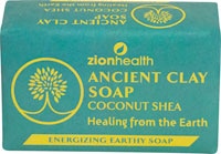 Натуральное мыло Zion Health Ancient Clay с кокосовым маслом и маслом ши, 6 унций Zion Health